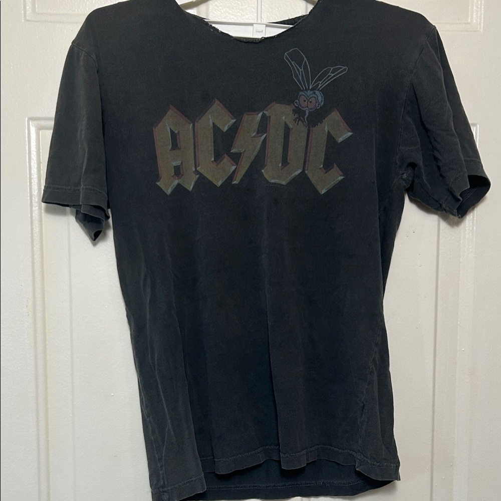 AC/DC Charcoal Short Sleeve Tee vintage 1985 tour shirt